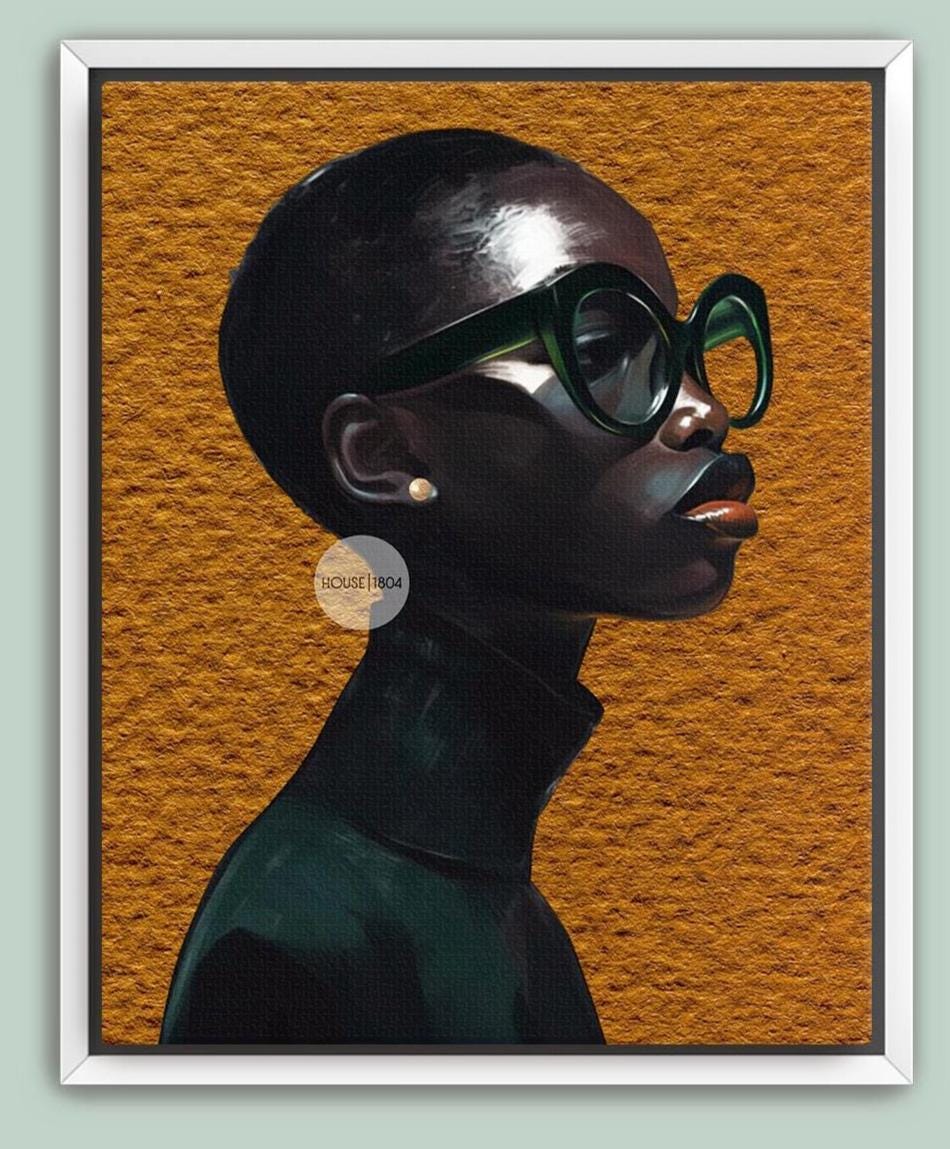 Black Woman Wall Art – Melanin Canvas Print | Bold Yellow Color Decor