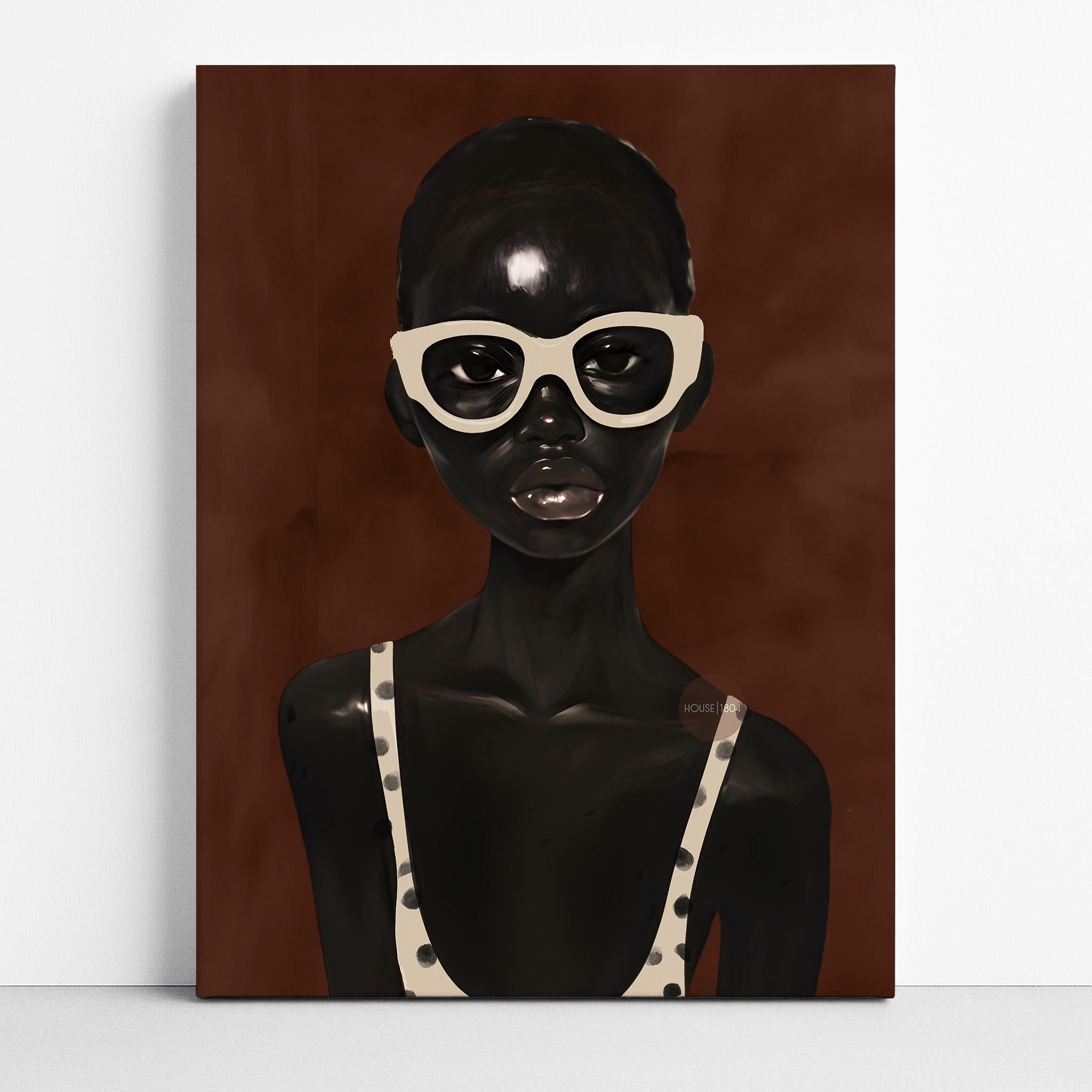 Abstract African Woman Art Print: Modern Afrocentric Portrait