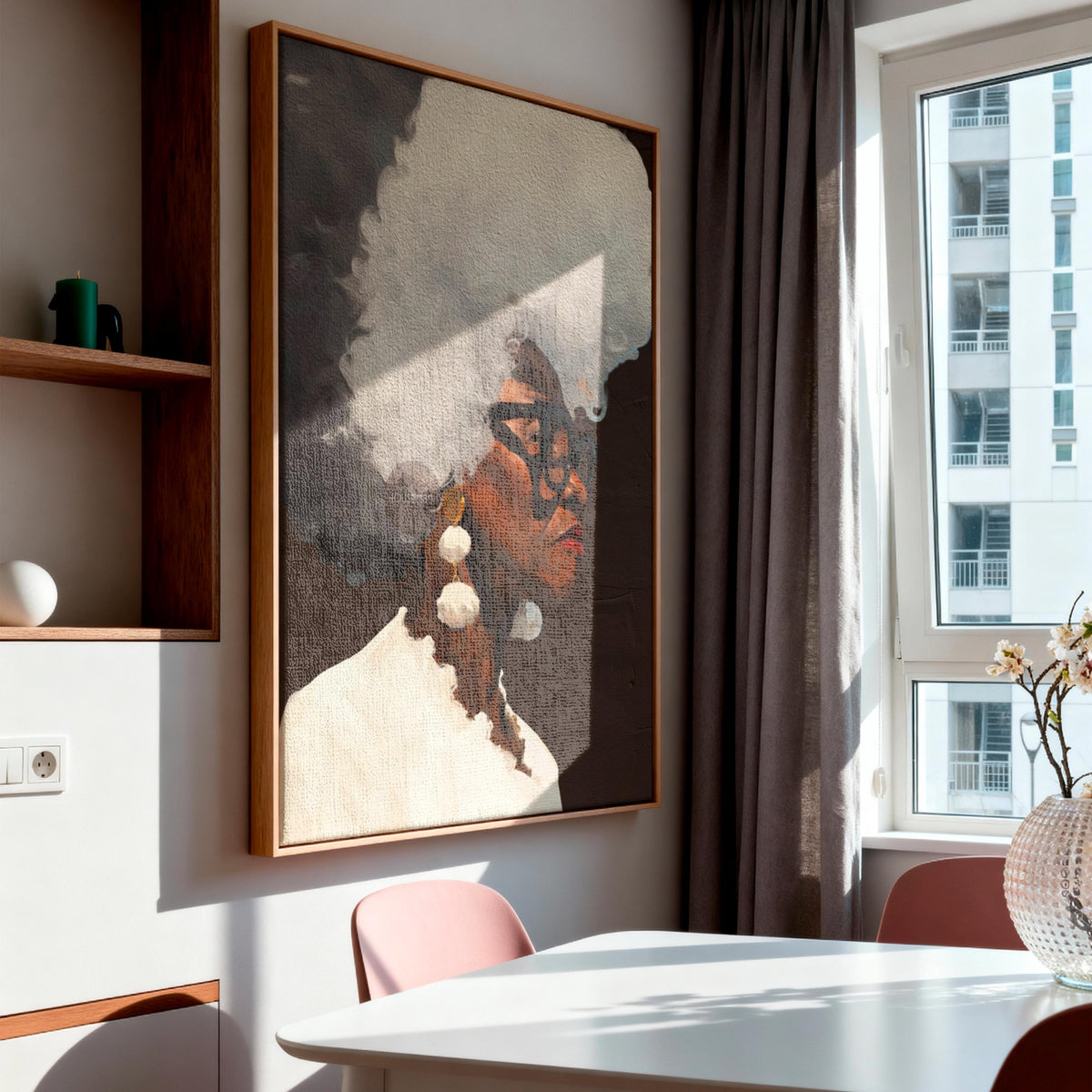 Gray Hair Dont Care, Black Woman Afro Wall Art, Middle Aged Lady Canvas, 50+ Artwork, Abstract