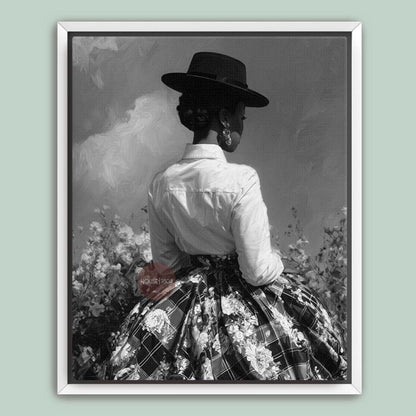 Black and White Harlem Renaissance Art Print: Victorian Afrocentric Artwork