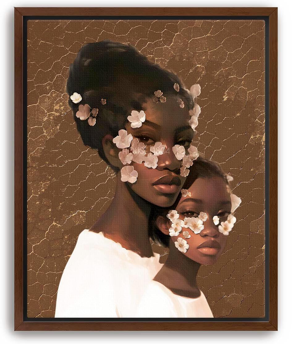 Black Mothers Day Gift, Black Mother and Daughter Art, Black Mommy and Me Art, African American Family Art Print, Black Woman Art Print