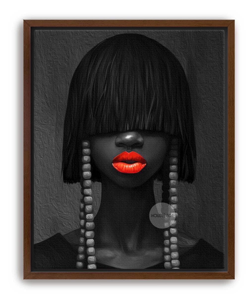 Black and White Afrocentric Woman Canvas Art