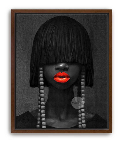 Black and White Afrocentric Woman Canvas Art
