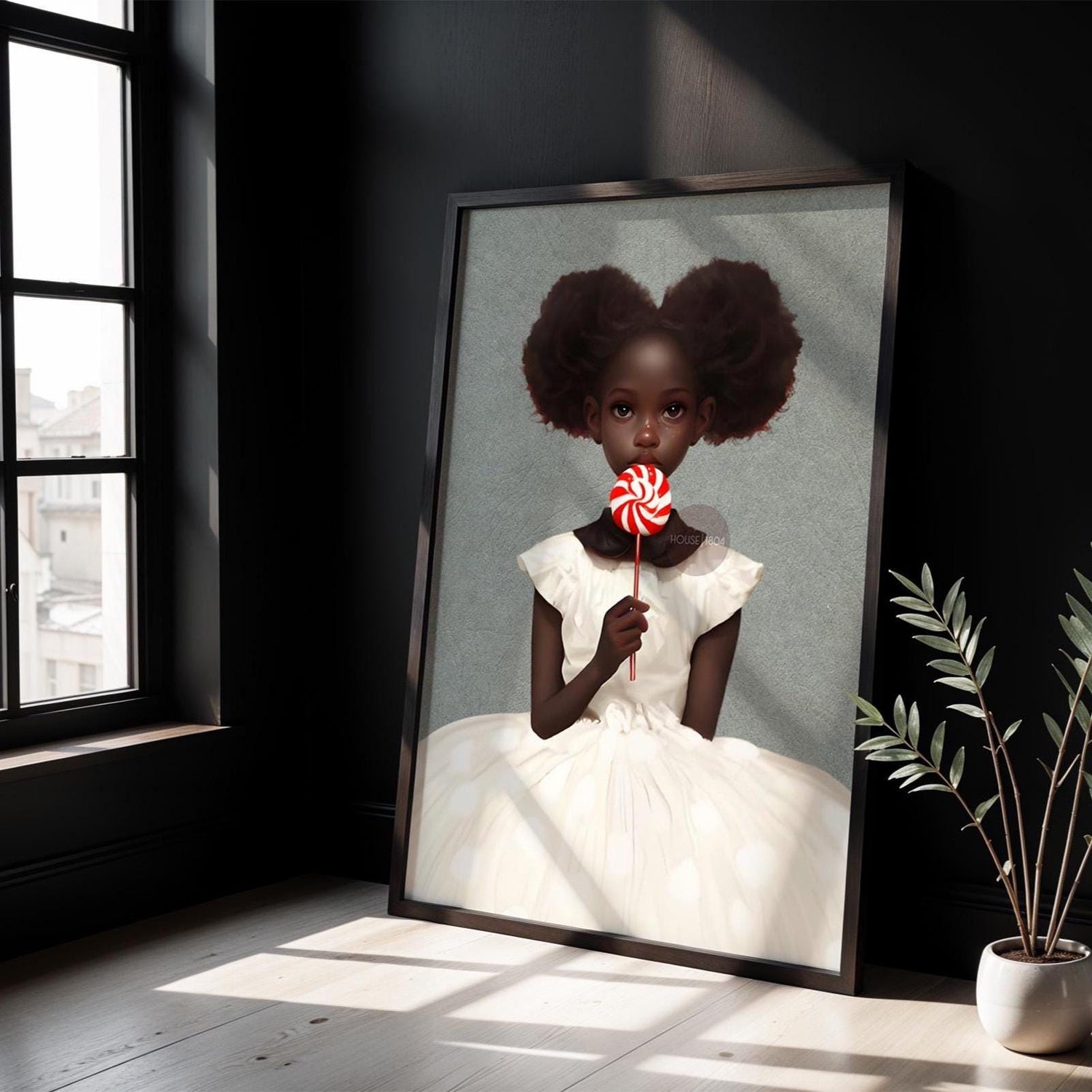 Black Kids Wall Art, Cute Black Girl Nursery Art, Black Toddler Room Art