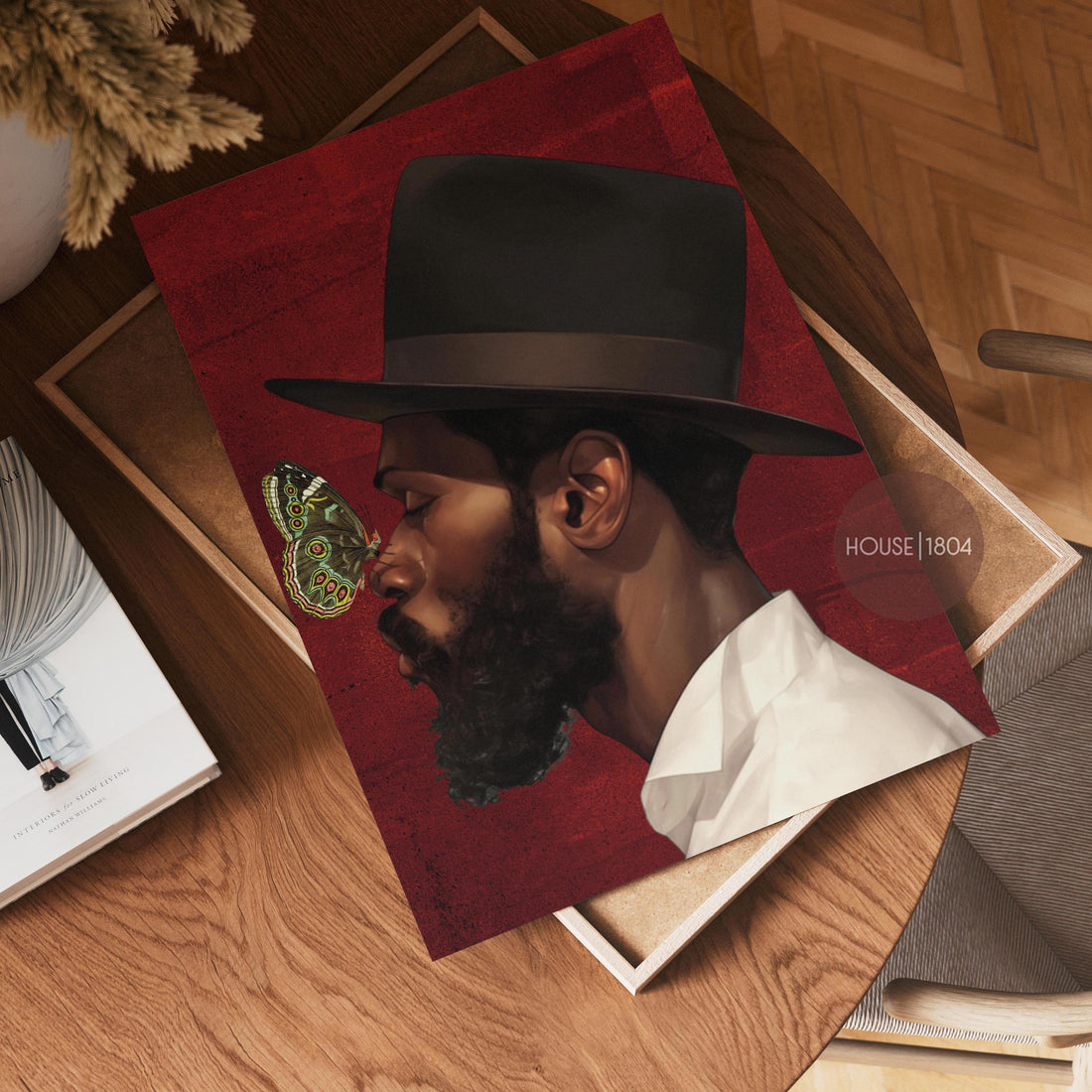 Black Man in Color, Black Man Portrait Art, Red Contemporary Decor, Modern African American Wall Art, Black Owned Art, Bold Black Man Wall