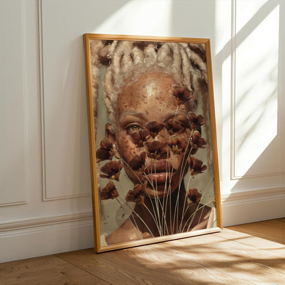 Black Woman Locs Artwork: Modern African American Print