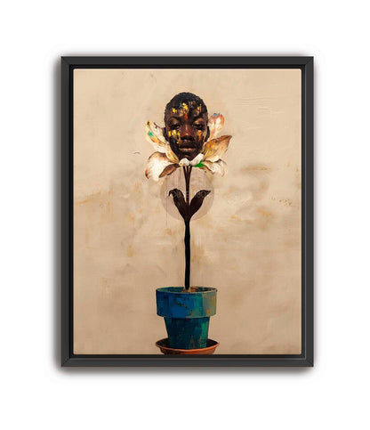 Abstract Black Women Art, Black Women Flower Head Poster, Abstract Flower Art, Black Woman Boho Wall Art, Black Woman Floral Art, Black Home