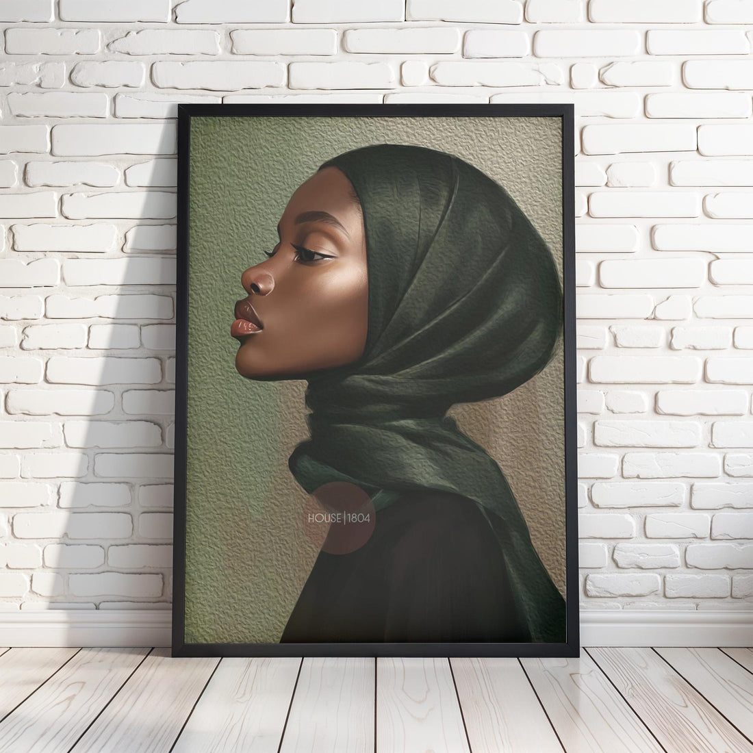 Muslim Black Woman Canvas Art Modern