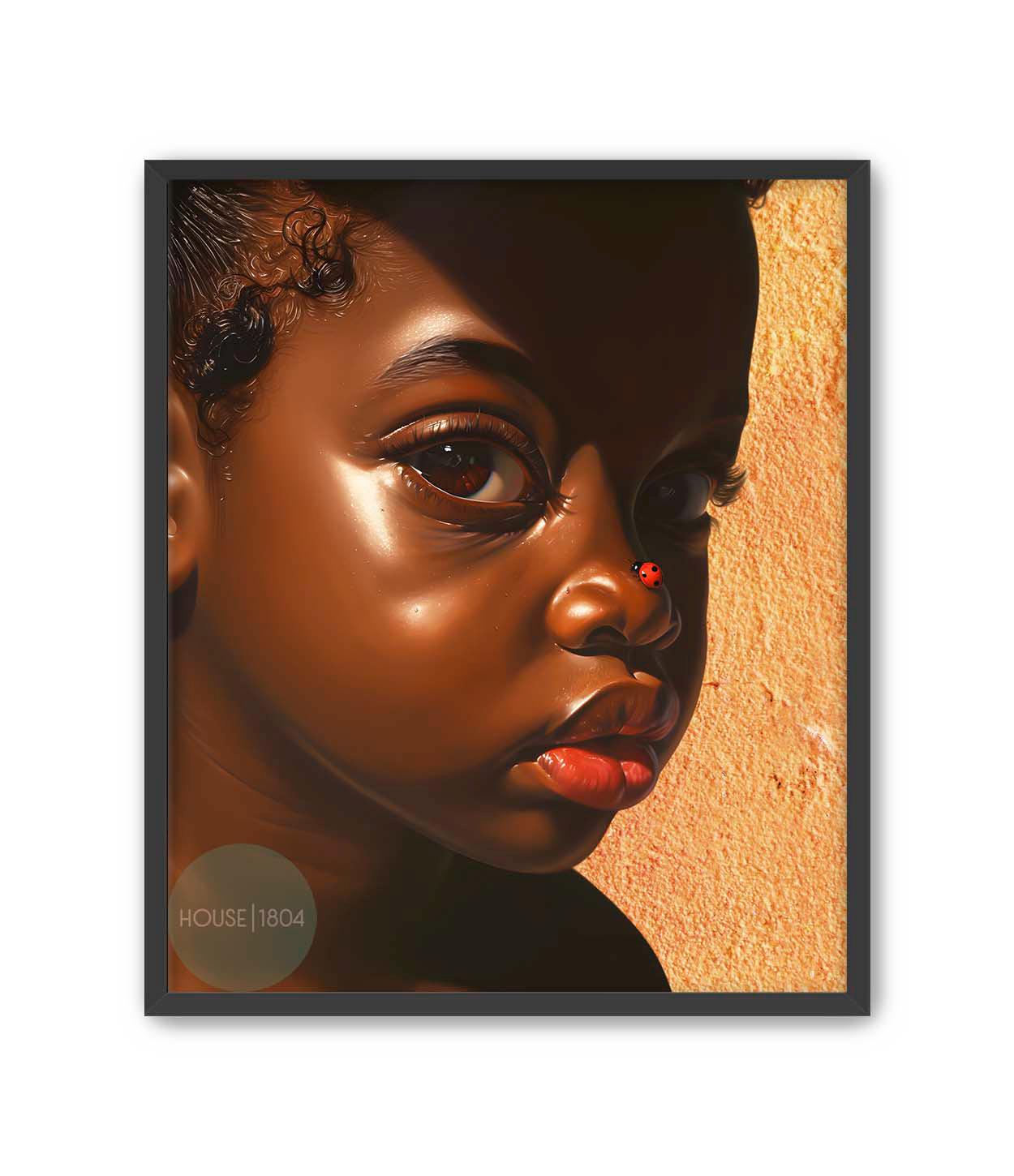 Black Girl Canvas Wall Art Prints, Little Black Girl Wall, Black Baby Girl Nursery, Black Girl Portrait, Black Child Poster, House of 1804