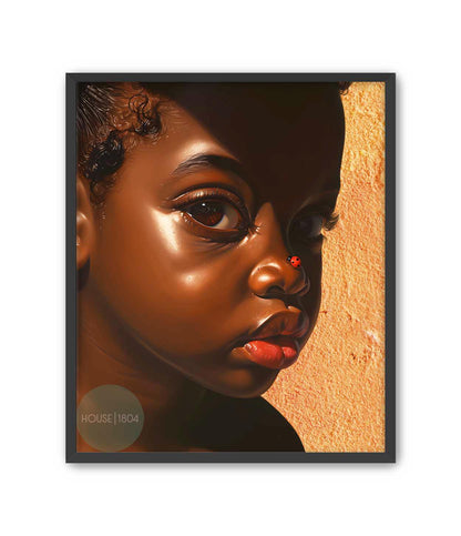 Black Girl Canvas Wall Art Prints, Little Black Girl Wall, Black Baby Girl Nursery, Black Girl Portrait, Black Child Poster, House of 1804