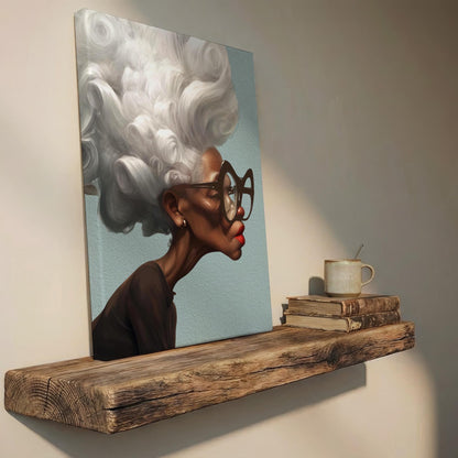 Afrocentric Wall Art Quirky Retro Grandma Portrait Canvas | Framed or Unframed