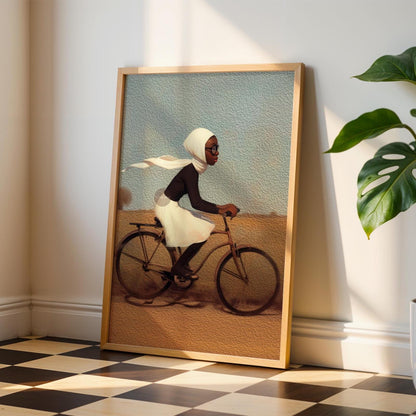 Whimsical Black Girl Framed Canvas Art
