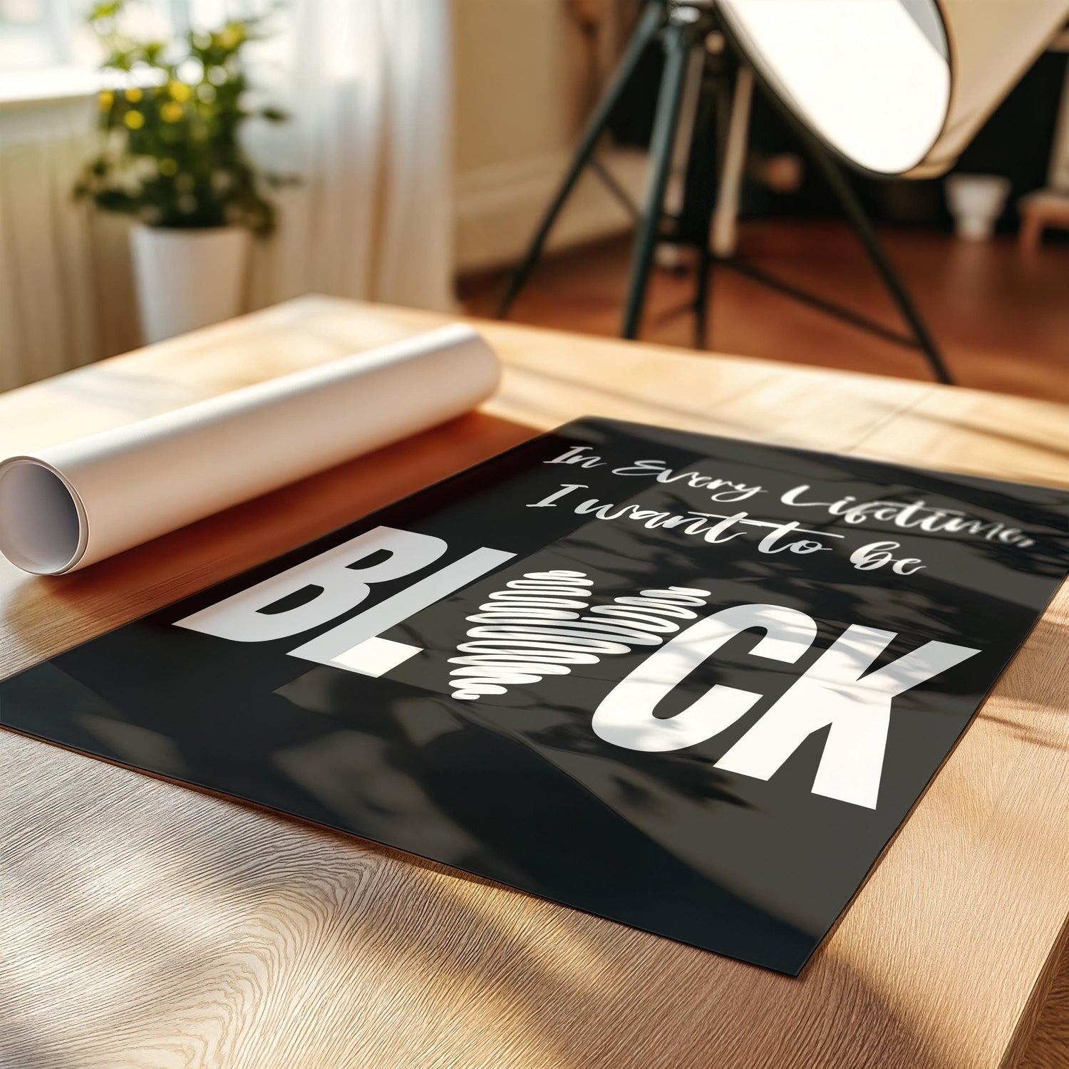 Minimalist Typography Print, Black and Proud