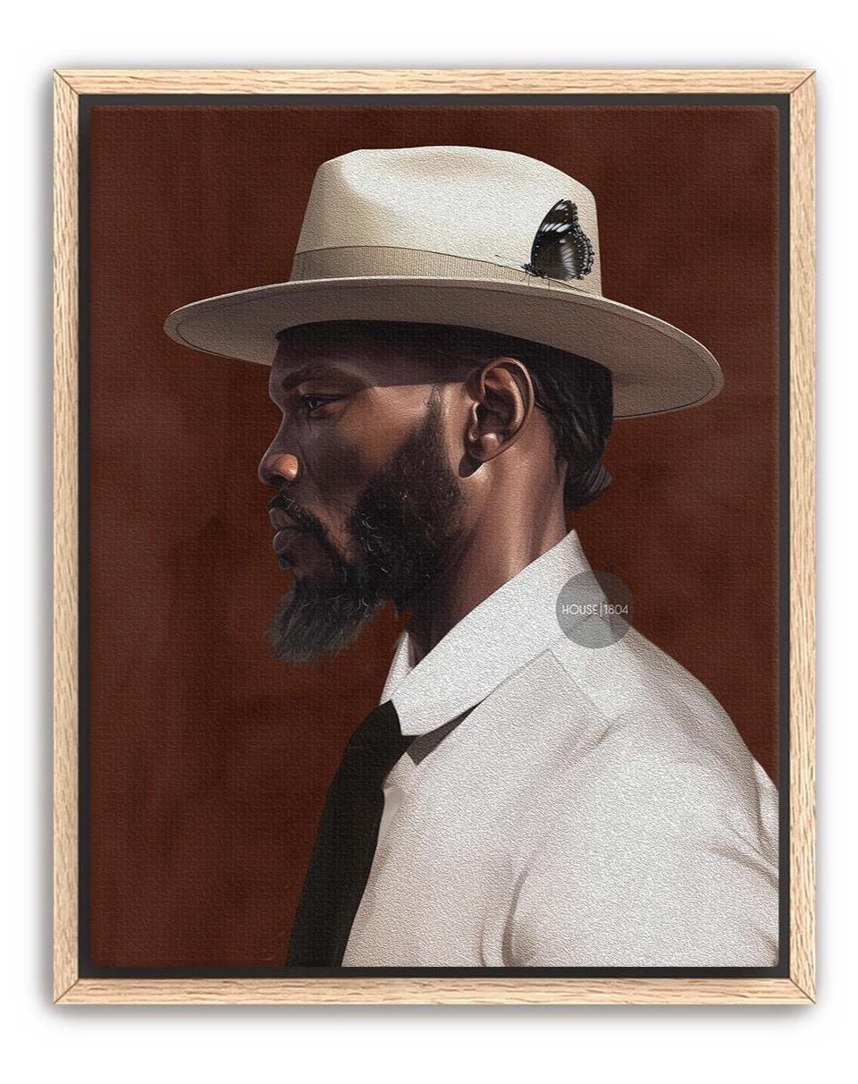 African American Couple Bohemian Canvas Art Print, Set of 2