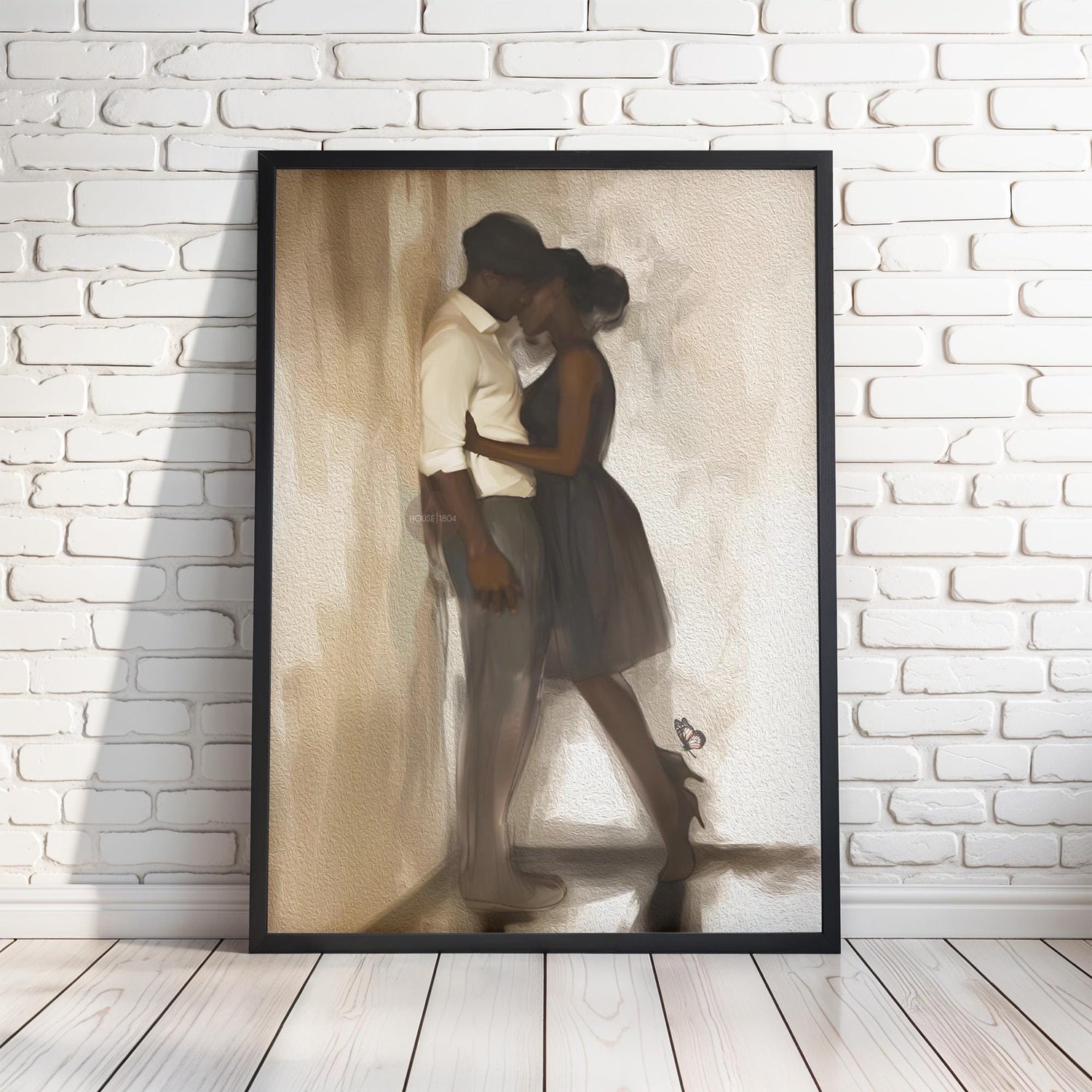 Black Love Art Print, African American Couple, Valentine&