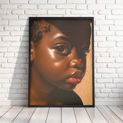 Black Girl Canvas Wall Art Prints, Little Black Girl Wall, Black Baby Girl Nursery, Black Girl Portrait, Black Child Poster, House of 1804