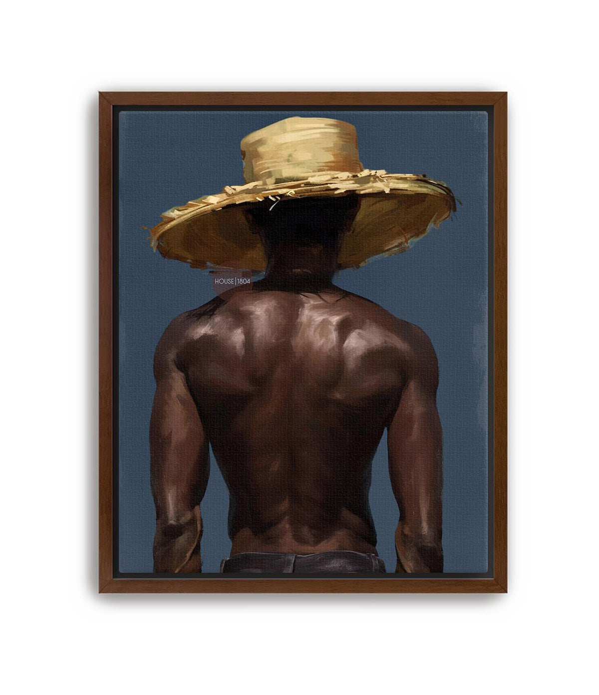 Afro Caribbean Wall Art, Island Black Man Portrait, Deep Blue Sea
