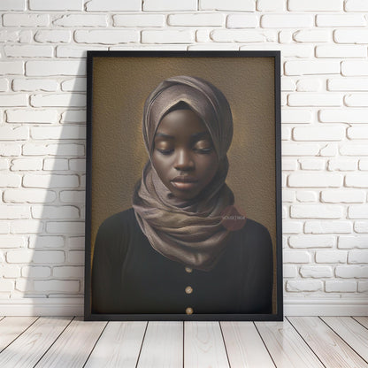 Muslim Woman Artwork, Islamic Wall Art Print, Faith Inspired Home Decor