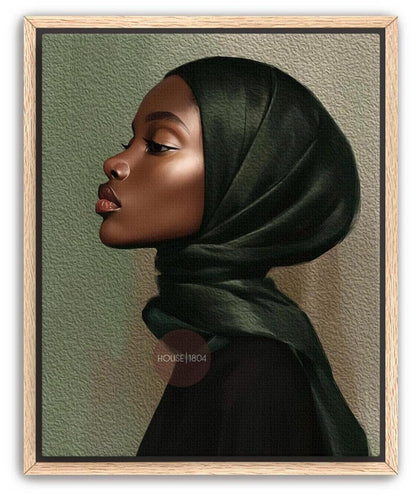 Muslim Black Woman Canvas Art Modern