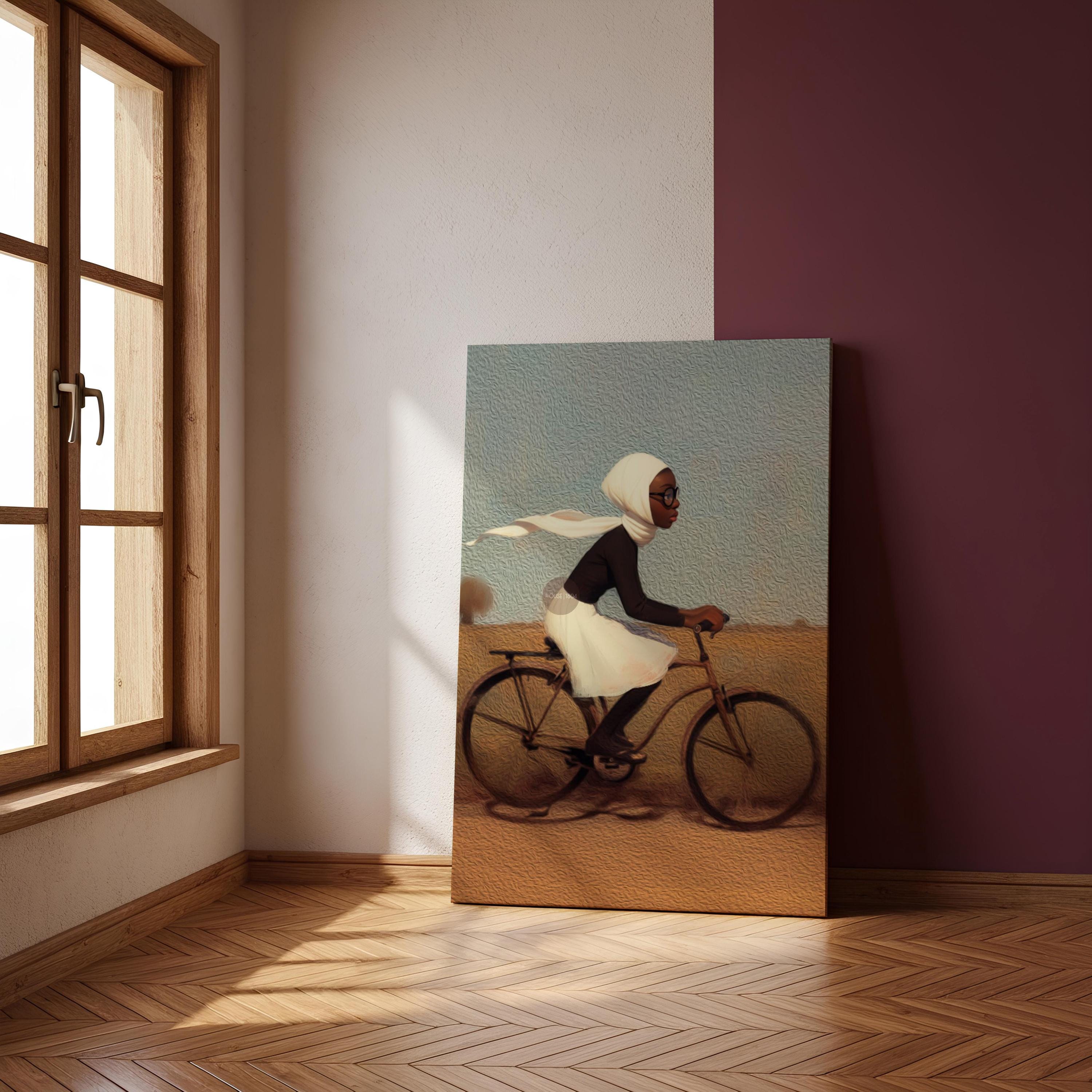 Whimsical Black Girl Framed Canvas Art