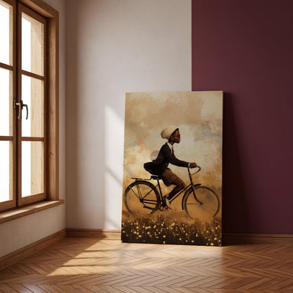 Black Boy Whimsical Framed Canvas Art