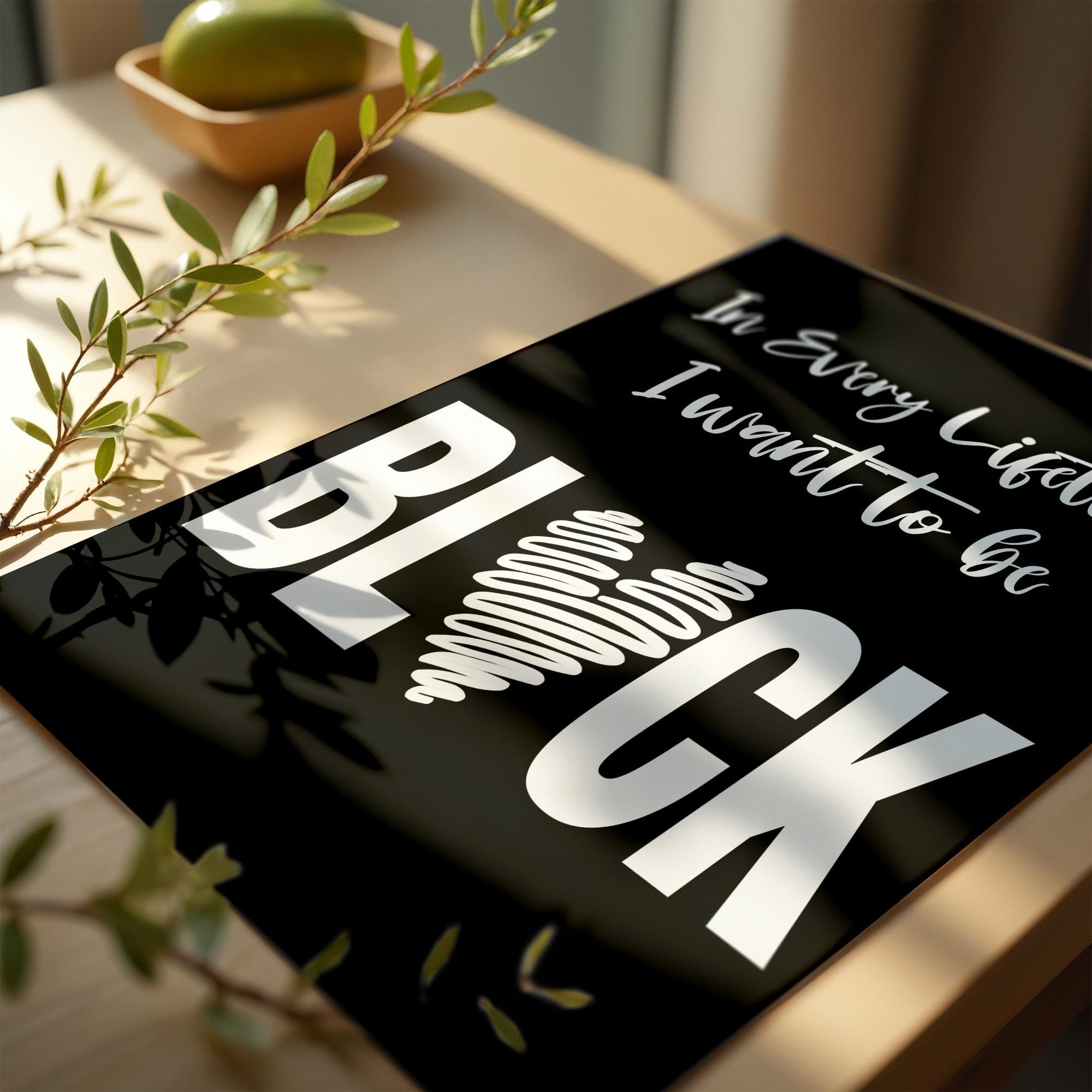 Minimalist Typography Print, Black and Proud