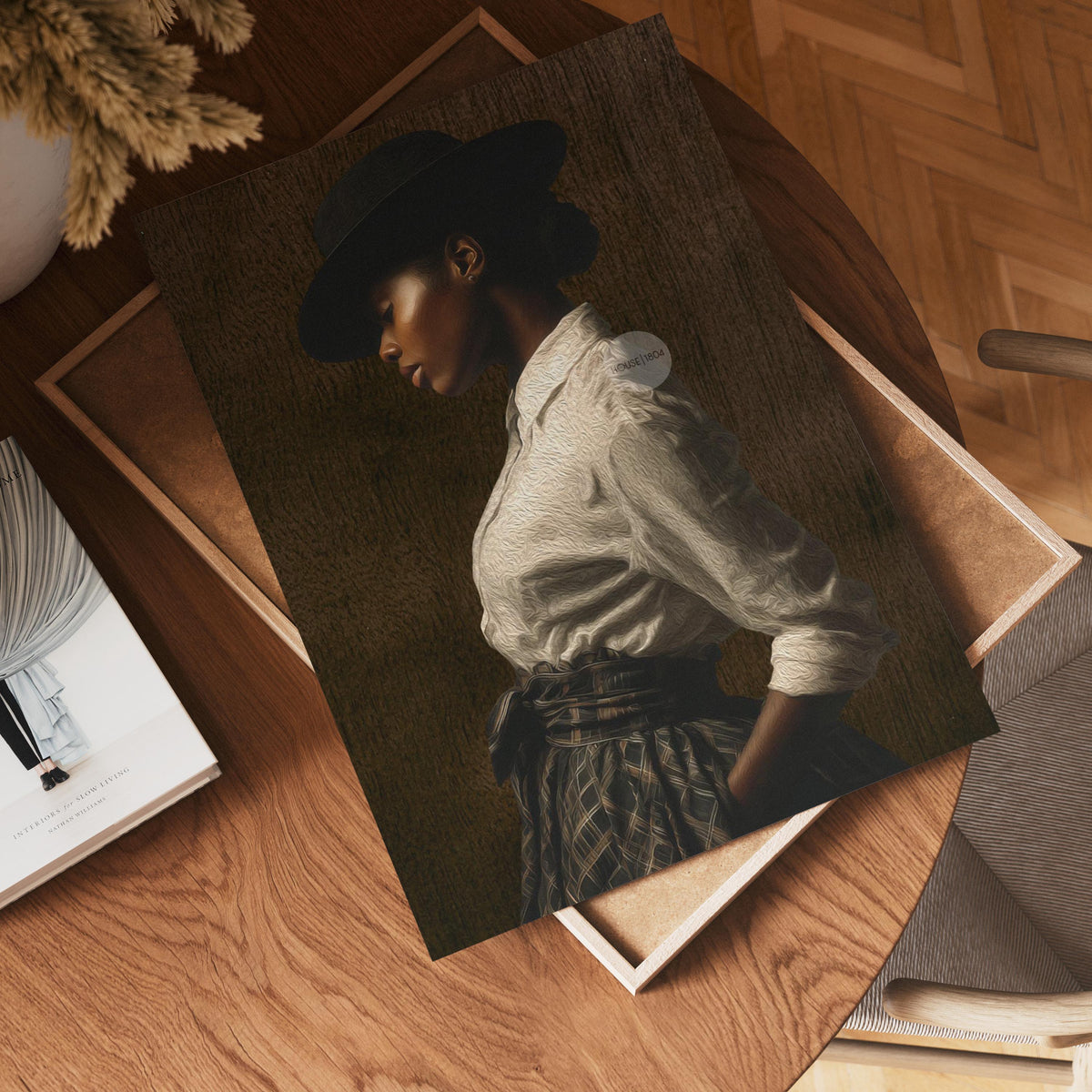 African American Woman Wall Art: Harlem Renaissance Style Canvas Print