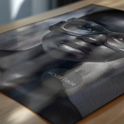 Black Woman Wall Art, Quirky Glasses Canvas Print Black White Art