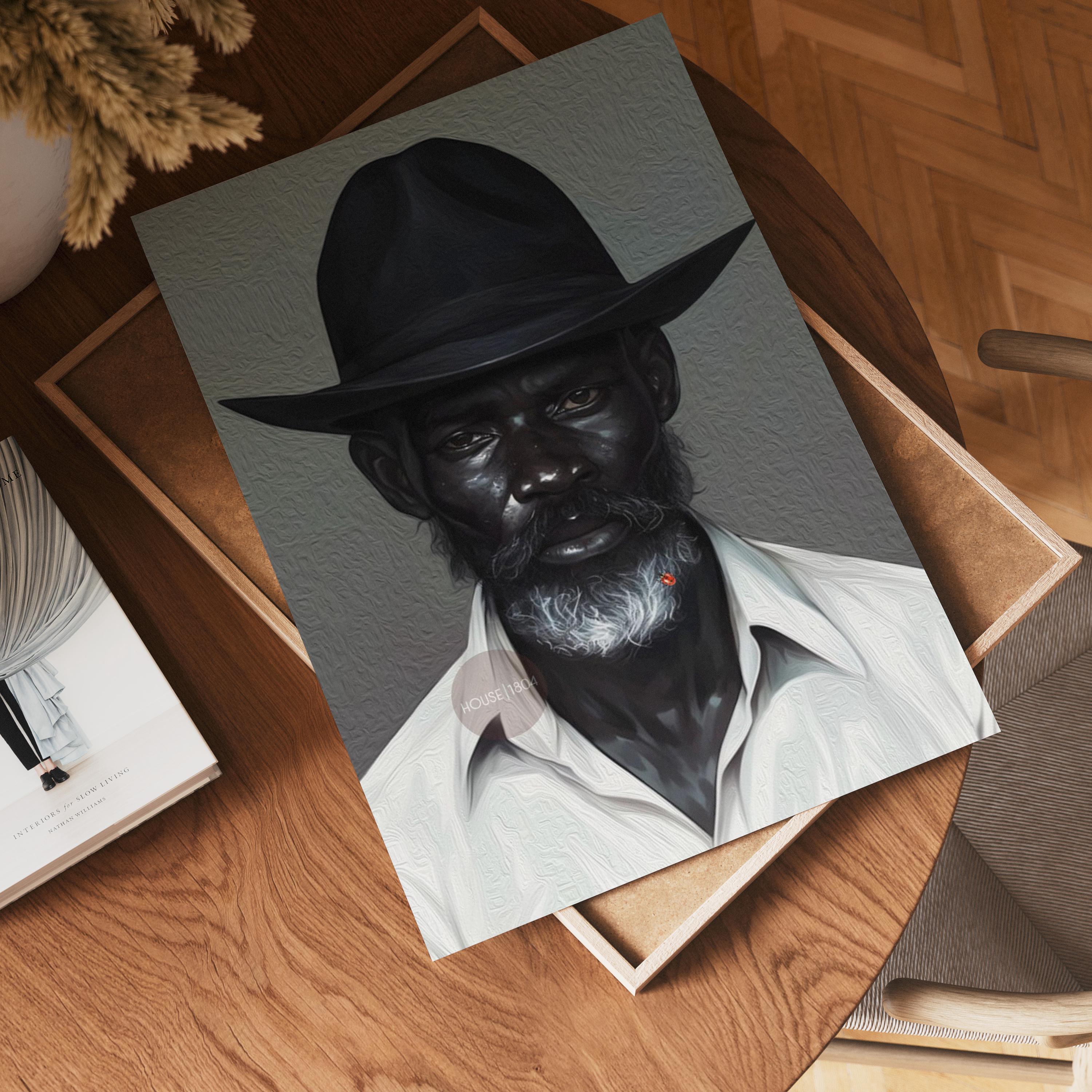 Black Man Gray Beard Canvas Art, Silver Fox Man Art Print, Gray Haired Man Art,  Black Man Art, Mature Art, African American Man Art