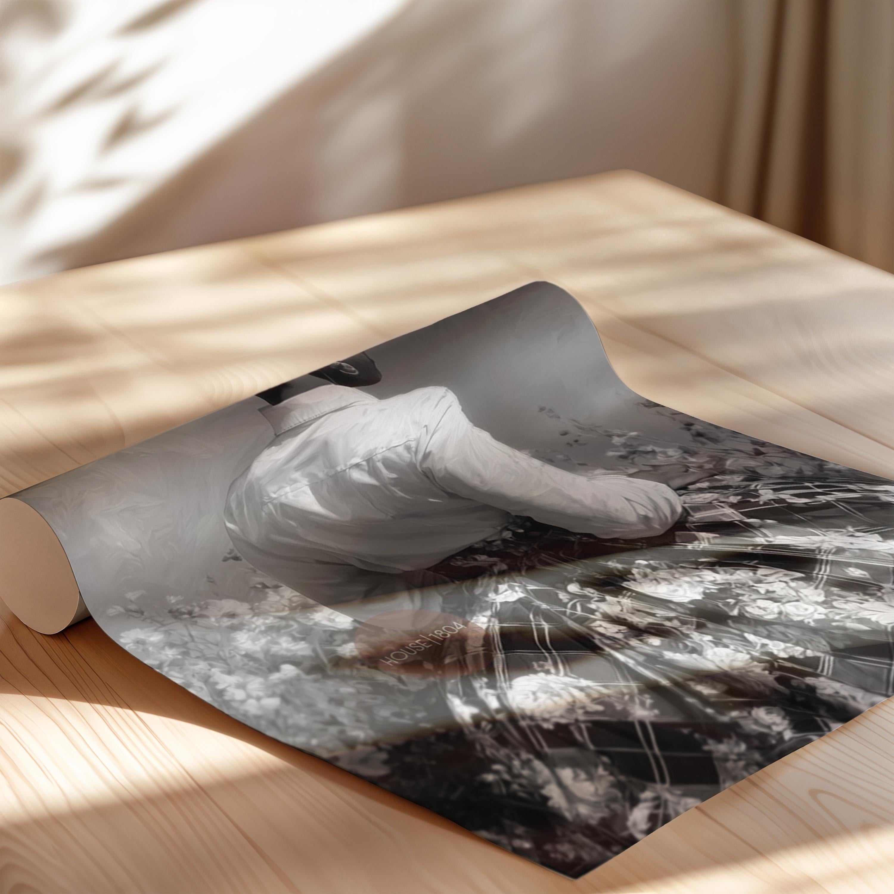 Black and White Harlem Renaissance Art Print: Victorian Afrocentric Artwork