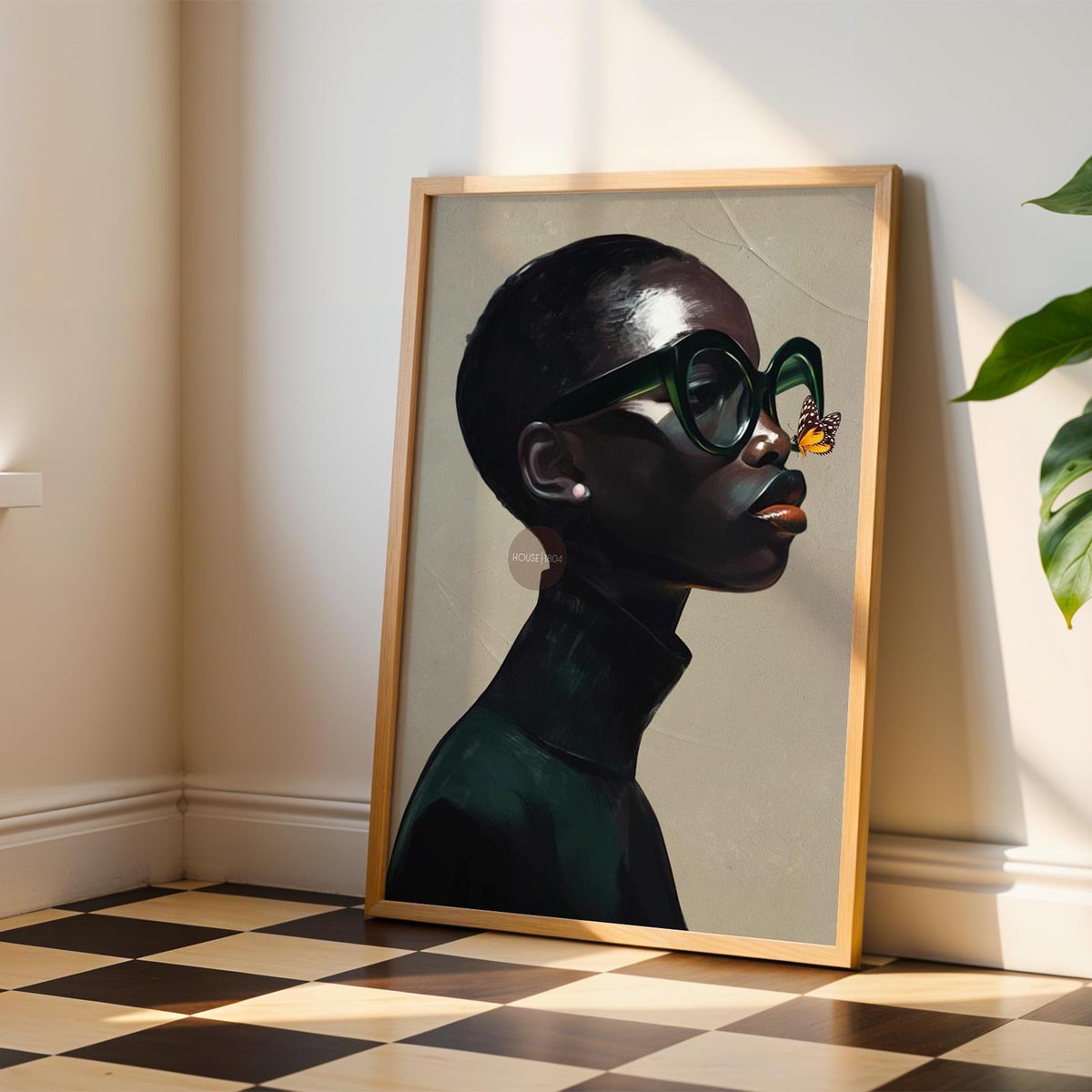 Black Woman Art Print Neutral Afrocentric Canvas Beige Luxury Art