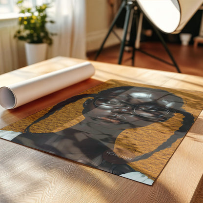 Melanin Art Print - Black Girl Canvas Bold Yellow Art on Hand Stretched Canvas