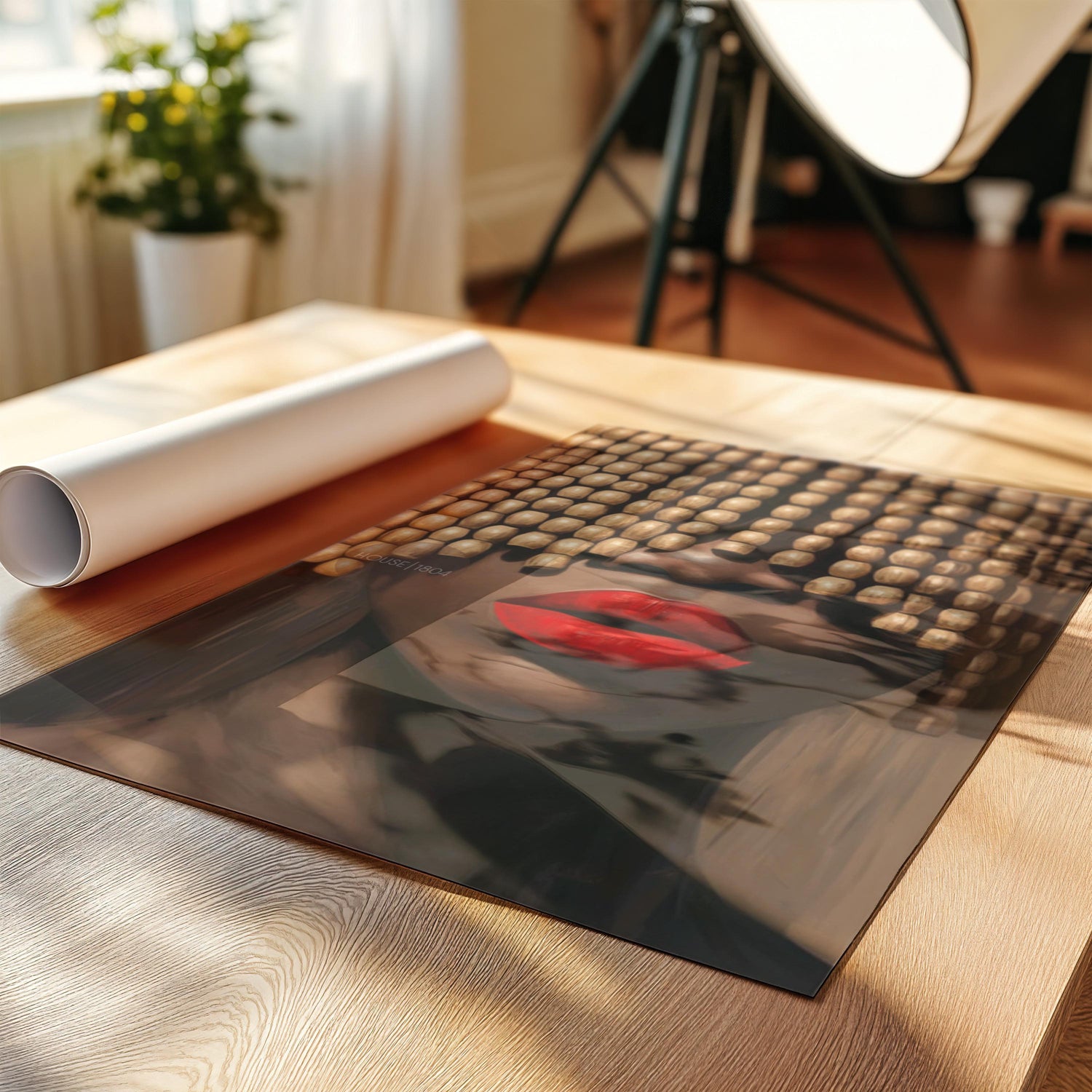 Black Woman Art Print: Beaded Headpiece Wall Art, Bold Black Woman Wall Art, Black Interior Design Print, African American Canvas Decor