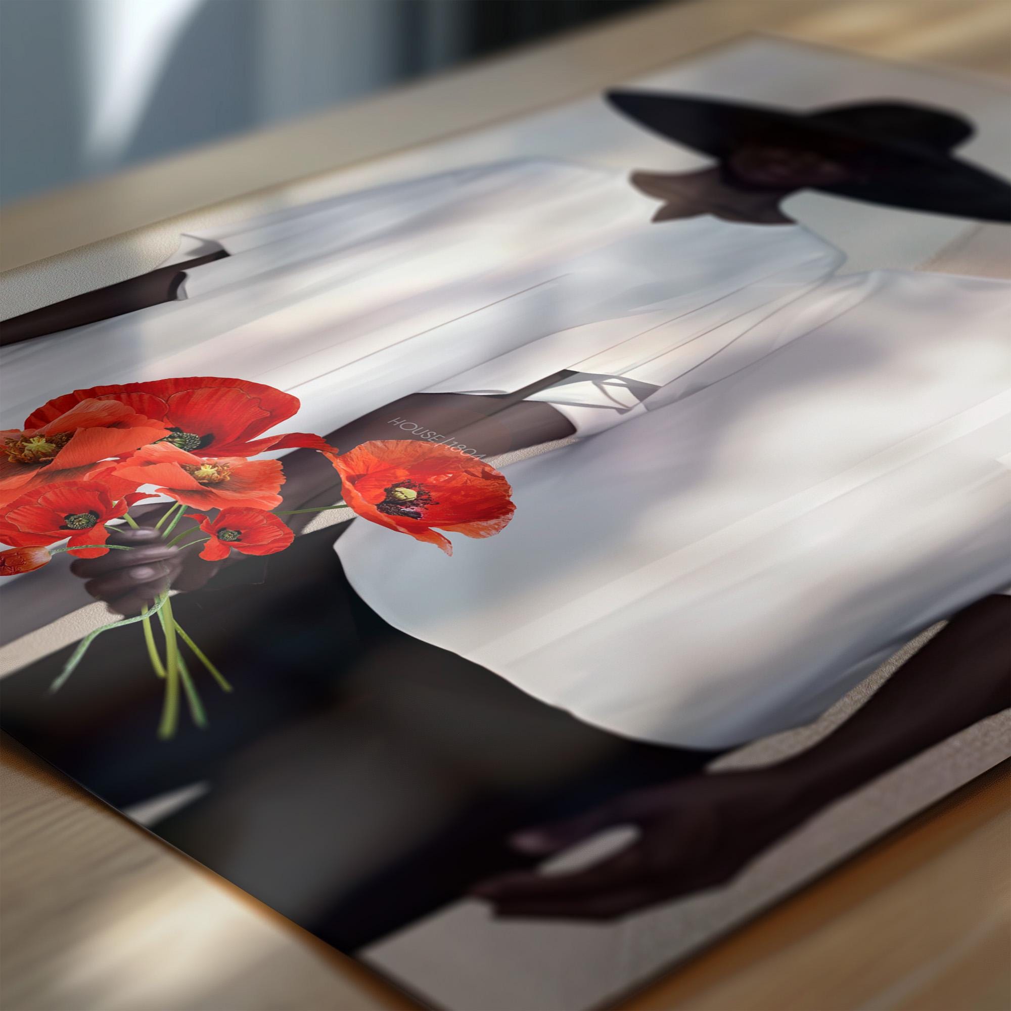 Afrocentric Couple Art Print: Black Love, Modern Poppies