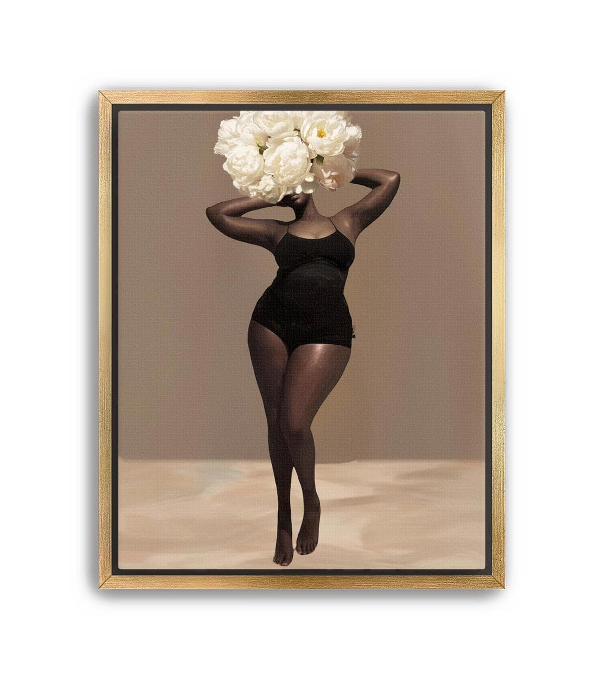 Body Positivity Wall Art, Black Curvy Woman Canvas Print | Framed or Unframed