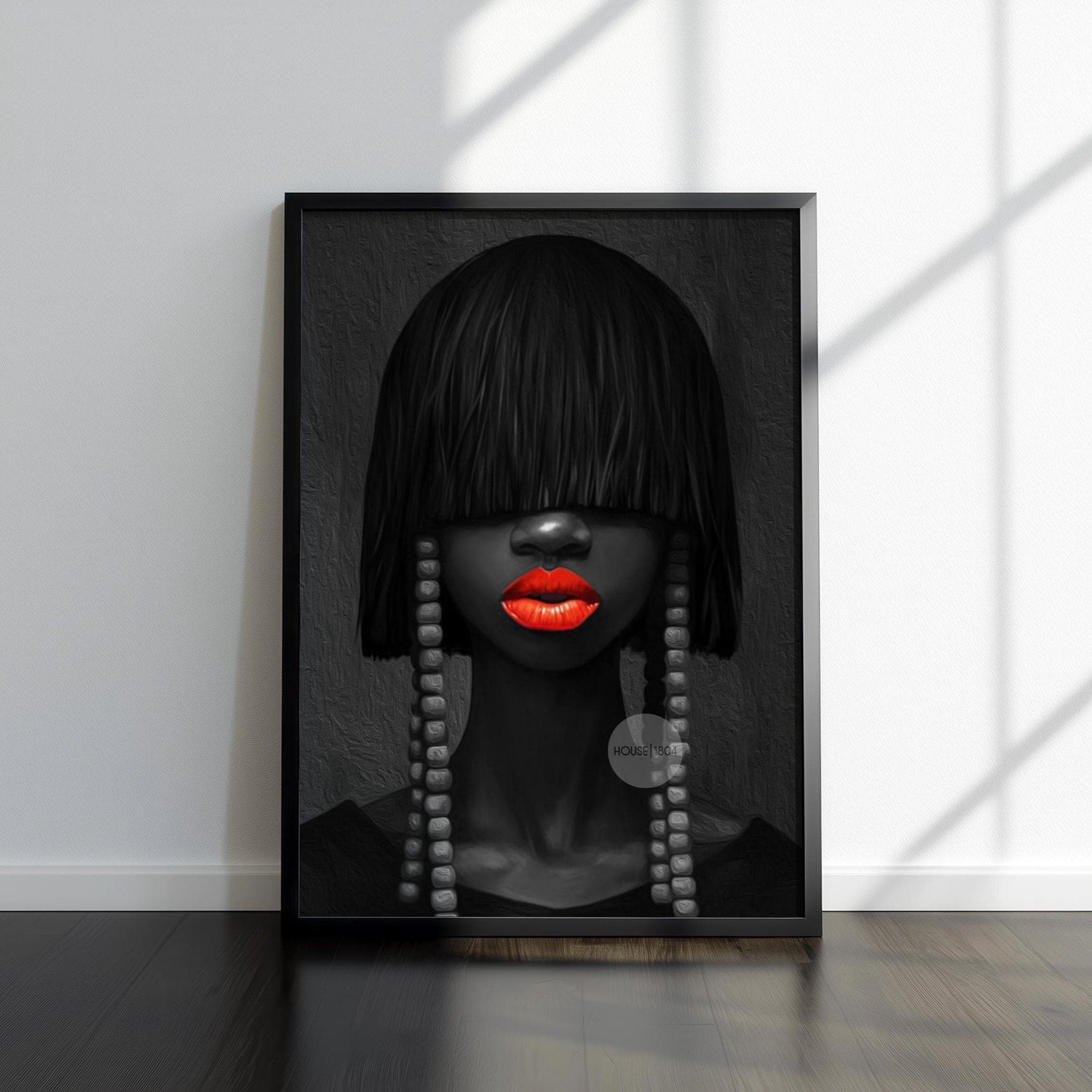 Black and White Afrocentric Woman Canvas Art