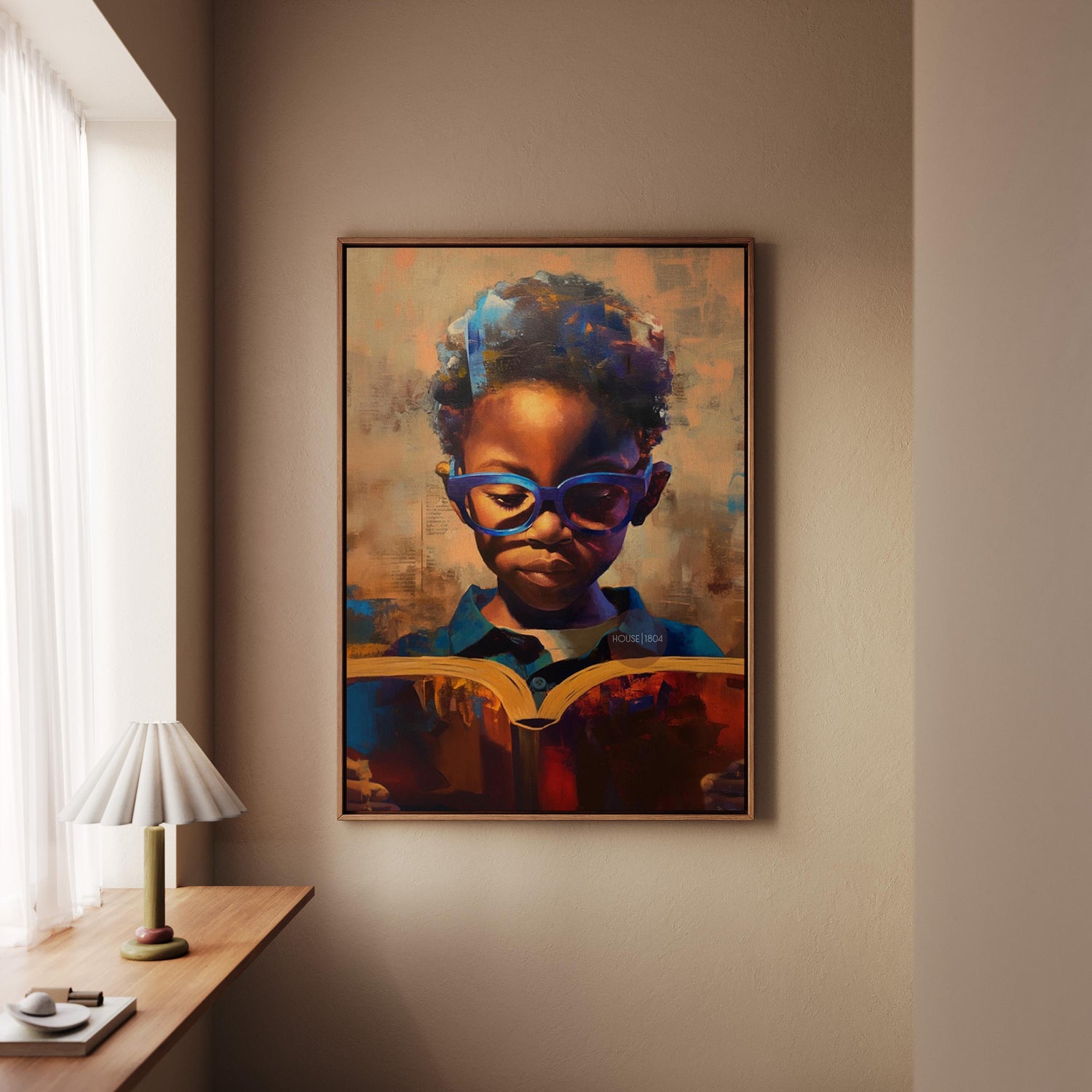 Black Boy Reading Art, Black Boy Joy Reading Poster, Black Boy Nursery Canvas Print, Black Boy Artwork, Black Kid Art