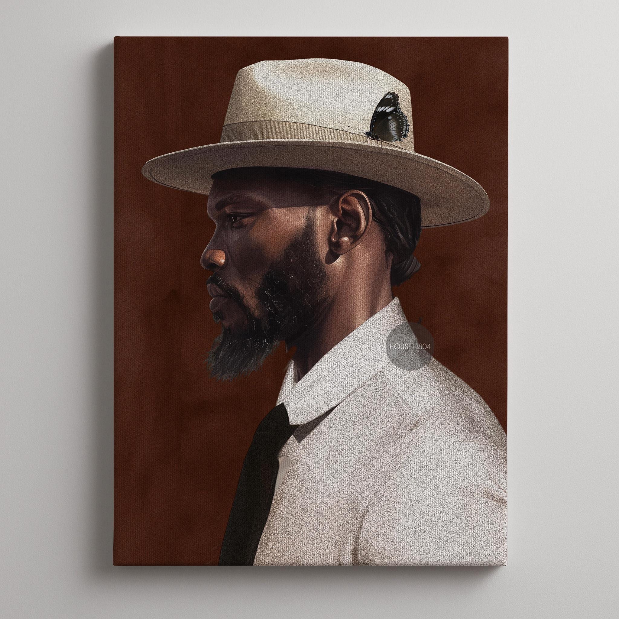 African American Couple Bohemian Canvas Art Print, Set of 2