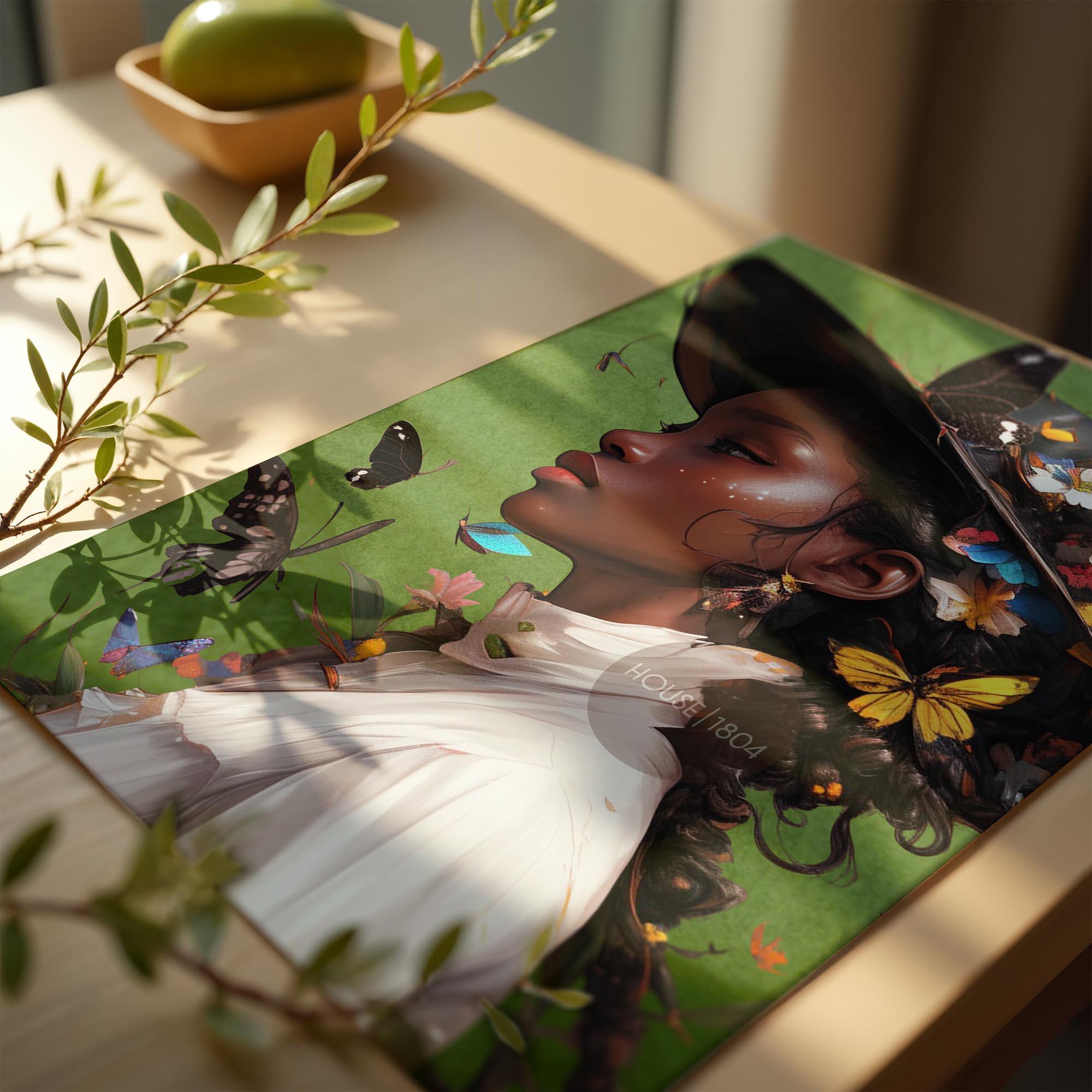 Colorful Black Woman Framed Canvas Wall Art Print