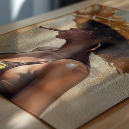 Caribbean Woman Smoking Cigar Canvas