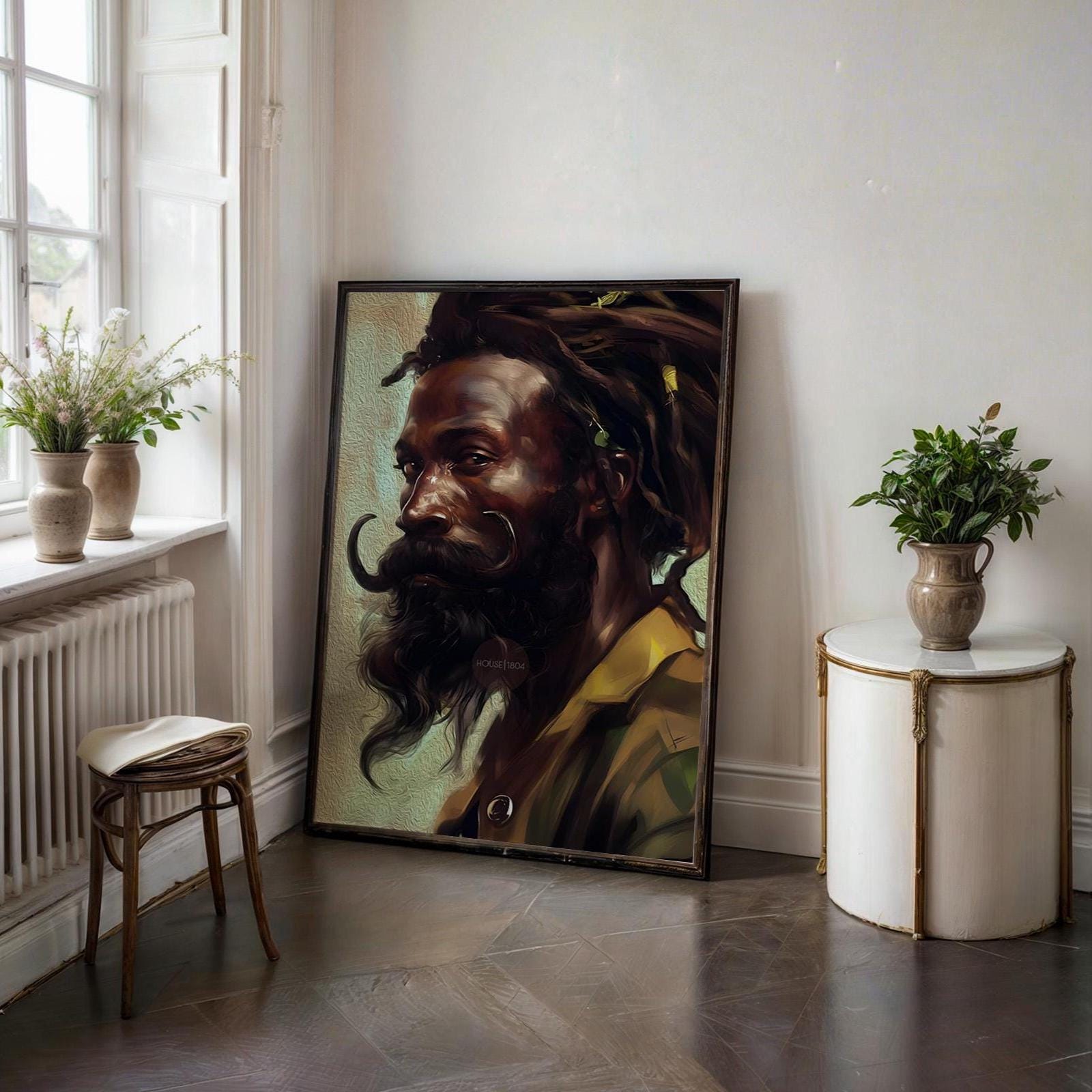 Black Earthy Art, Afrocentric Black Man Art, African-American Man Art, Black Man Art, Black Boy Art, Black Art Hair Locs, Masculine Wall Art