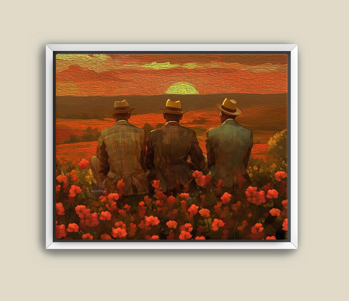 African American Man Canvas, Black Brothers Art, Black Men Wall Art, Brotherhood Art Print, Vintage Style Brotherhood Portrait