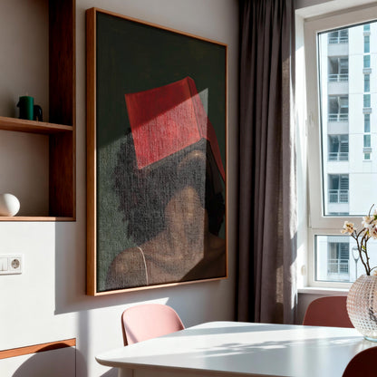 Black Woman Reading Art, Minimalist Green Portrait Canvas Prints!