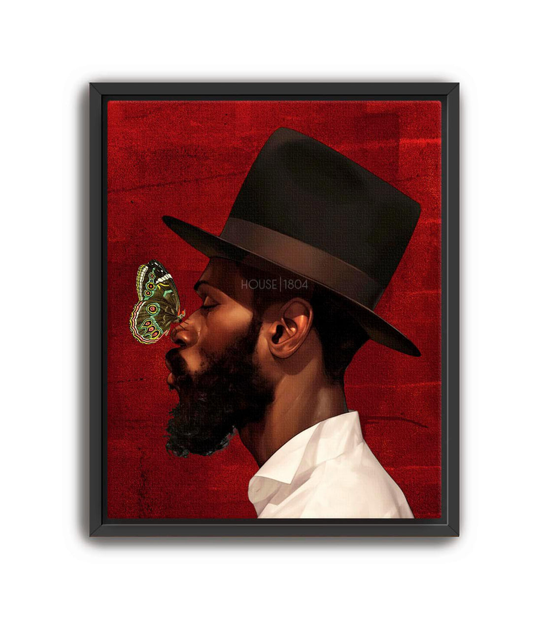Black Man in Color, Black Man Portrait Art, Red Contemporary Decor, Modern African American Wall Art, Black Owned Art, Bold Black Man Wall
