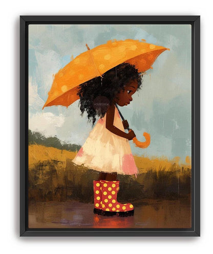Little Black Girl Art Print, Nursery Decor, Moody Kid&