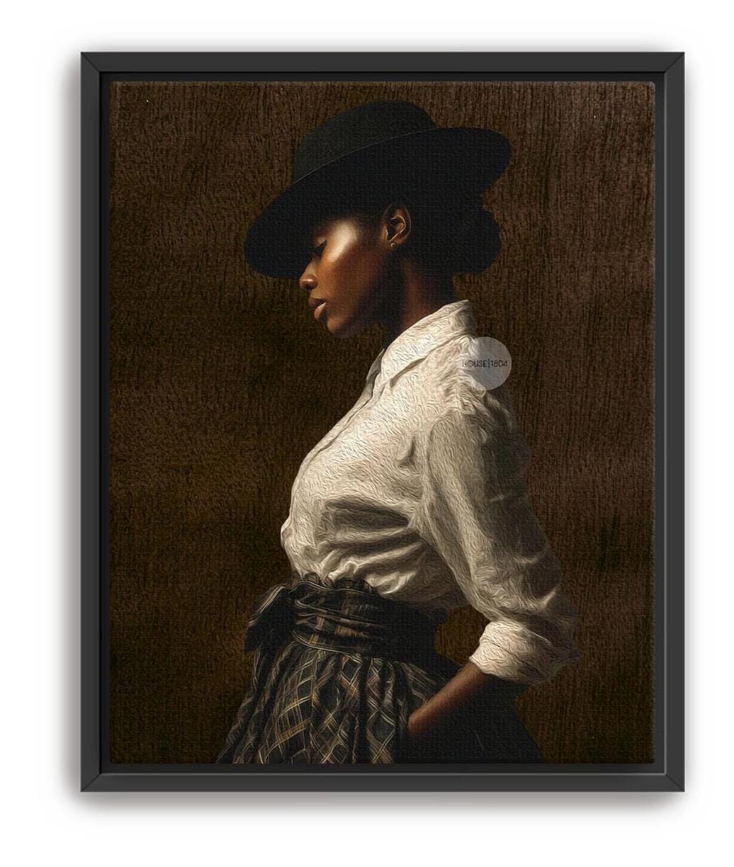 African American Woman Wall Art: Harlem Renaissance Style Canvas Print