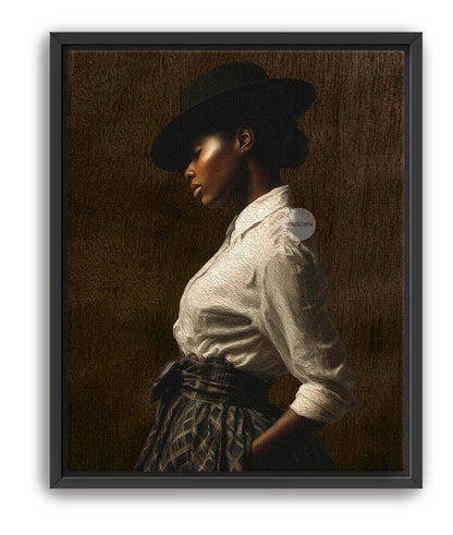 African American Woman Wall Art: Harlem Renaissance Style Canvas Print
