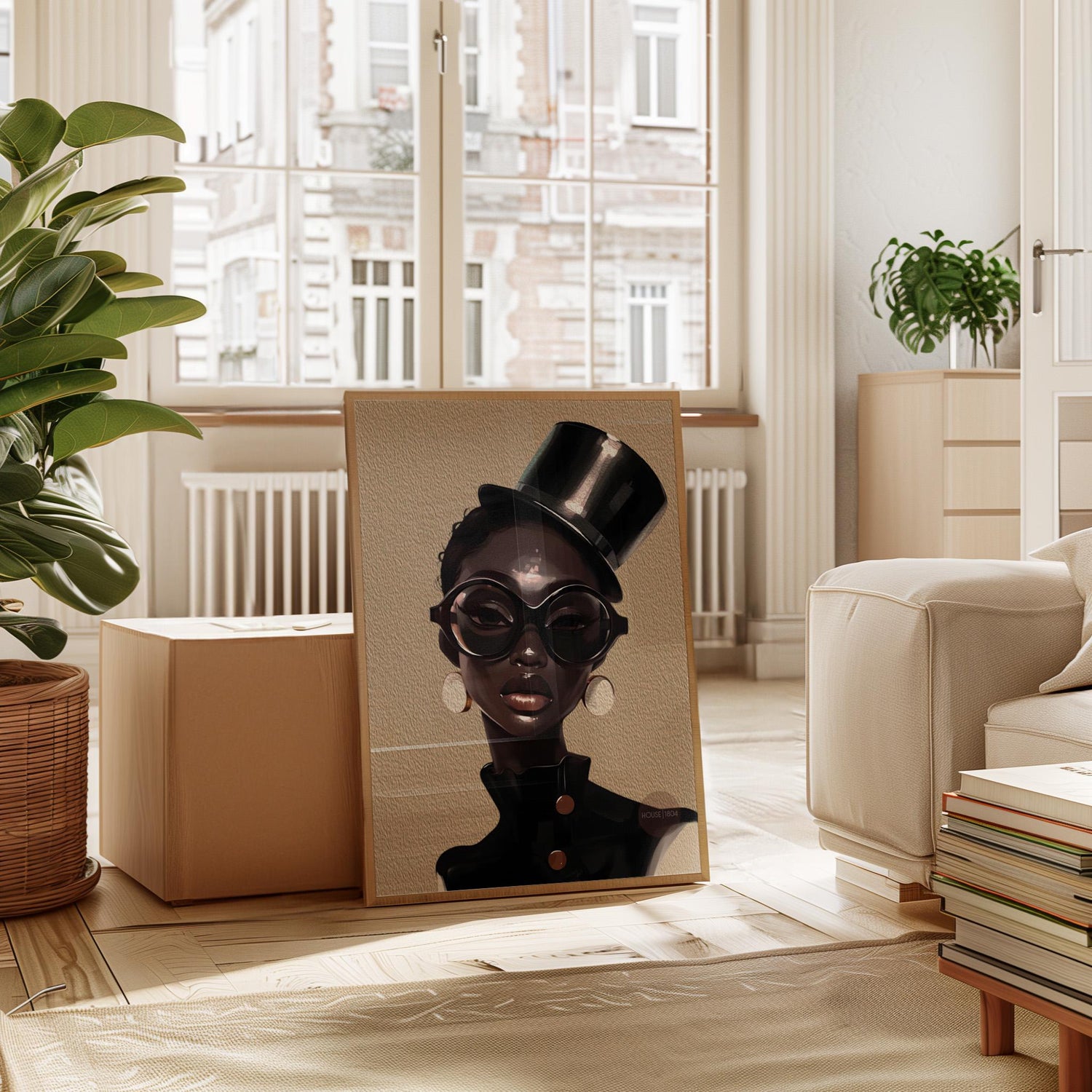 Abstract African American Fashion Artwork, Black Woman Fine Art