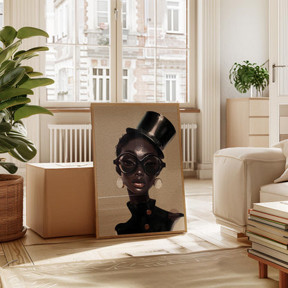 Abstract African American Fashion Artwork, Black Woman Fine Art