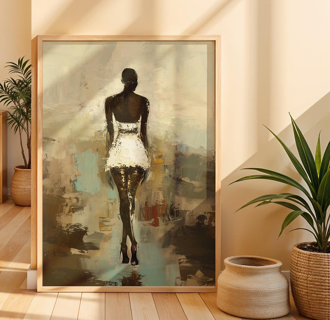 Black Woman Silhouette Art, Black Woman Art, Modern Afrocentric Art, African Wall Decor, Boho Art, Bald Black Woman Art Work, Abstract Woman